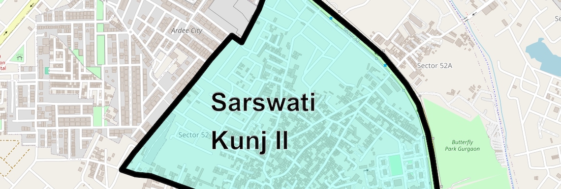 Location Map of Sarswati Kunj ii, Gurgaon