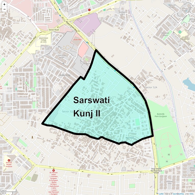 Location Map of Sarswati Kunj Ii
