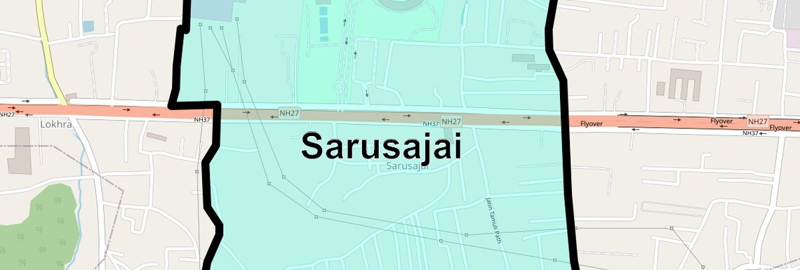 Location Map of Sarusajai, Guwahati