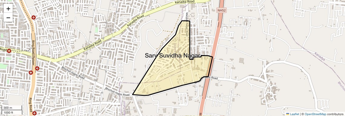 Location Map of Sarv Suvidha Nagar, Indore