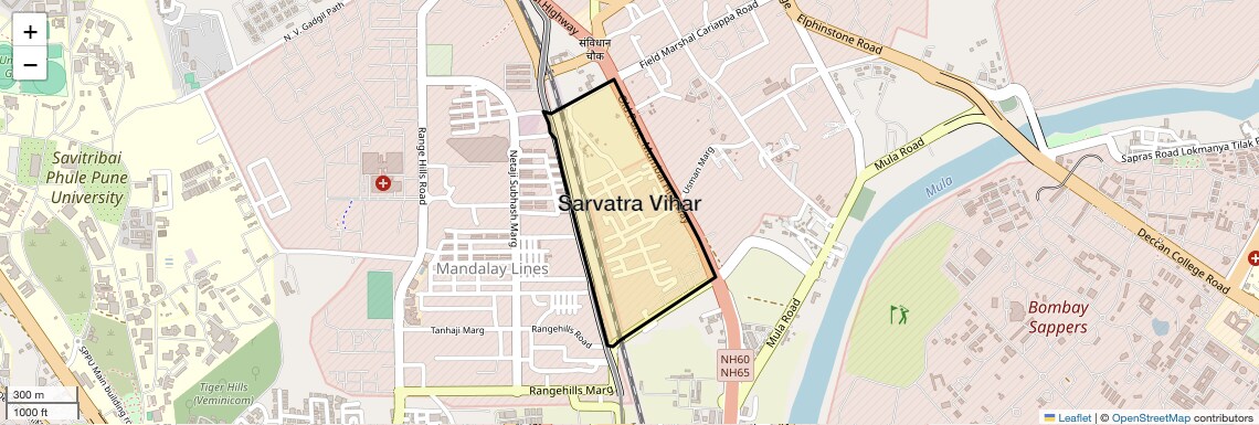Location Map of Sarvatra Vihar, Pune