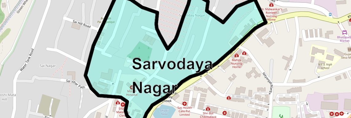 Location Map of Sarvodaya Nagar, Mumbai