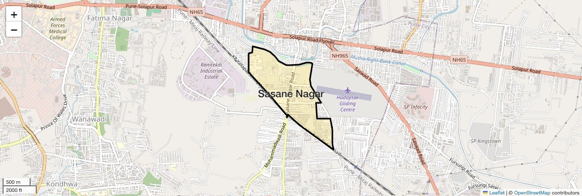 Location Map of Sasane Nagar, Pune