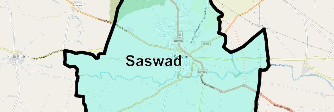 Location Map of Saswad, Pune