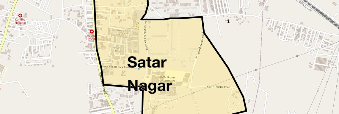 Location Map of Satar Nagar, Pune