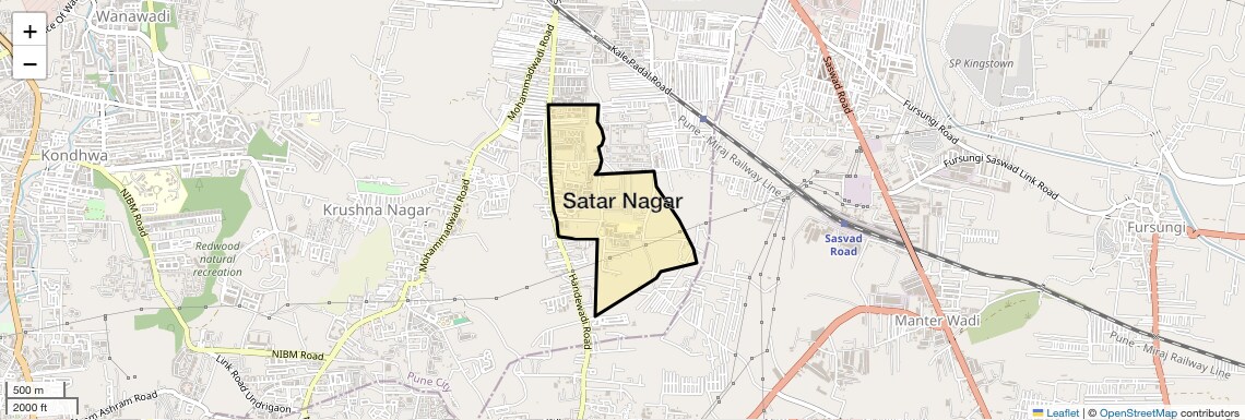 Location Map of Satar Nagar, Pune