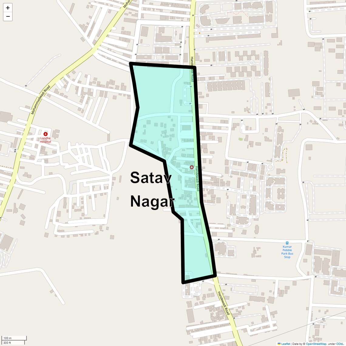 Location Map of Satav Nagar, Pune