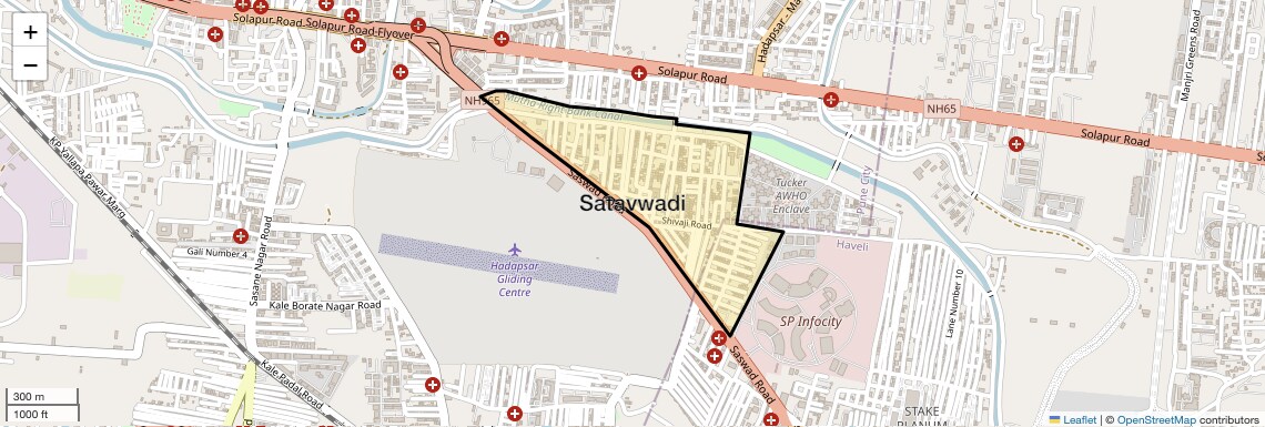 Location Map of Satavwadi, Pune