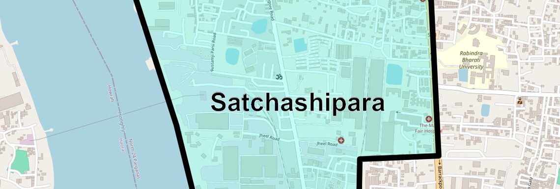 Location Map of Satchashipara, Kolkata