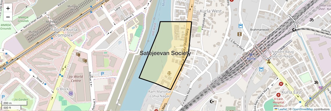Location Map of Satejeevan Society, Mumbai