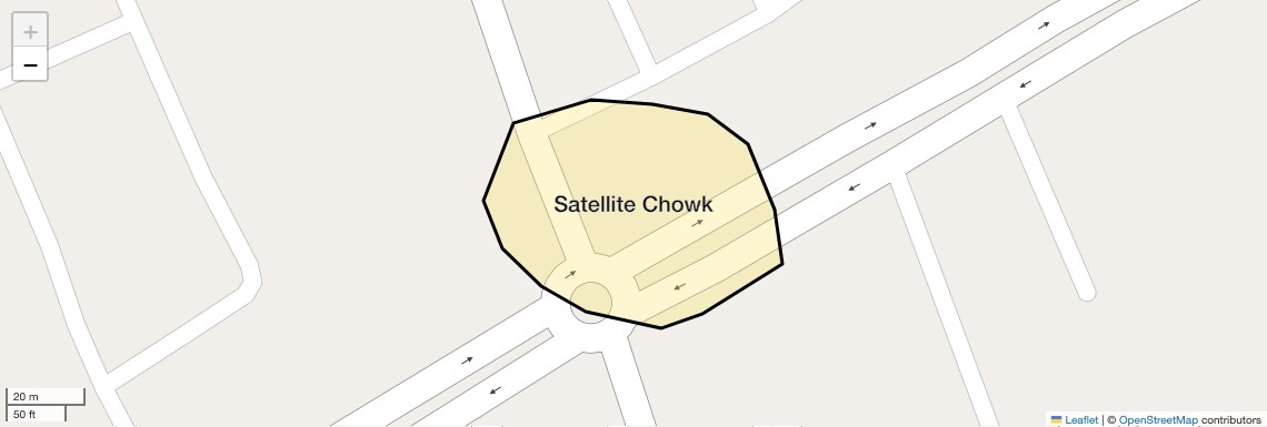 Location Map of Satellite Chowk, Rajkot