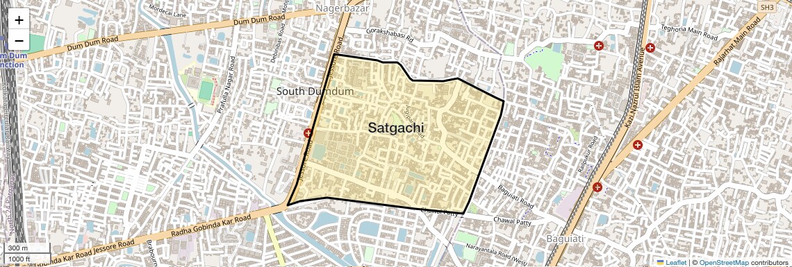Location Map of Satgachi, Kolkata