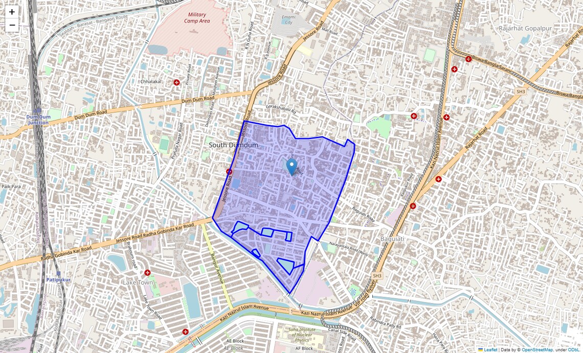 Location Map of Satgachi, Kolkata