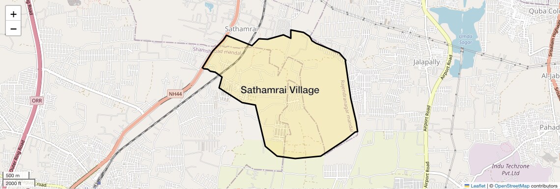 Location Map of Sathamrai Village, Hyderabad