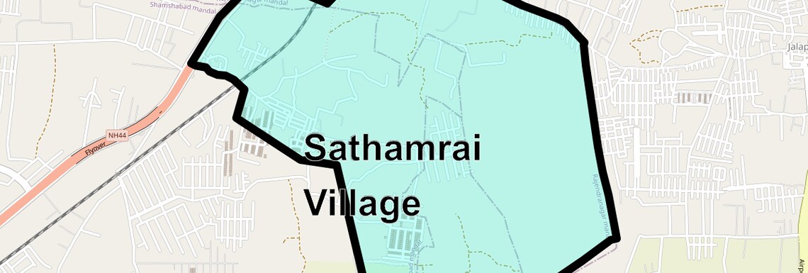 Location Map of Sathamrai Village, Hyderabad