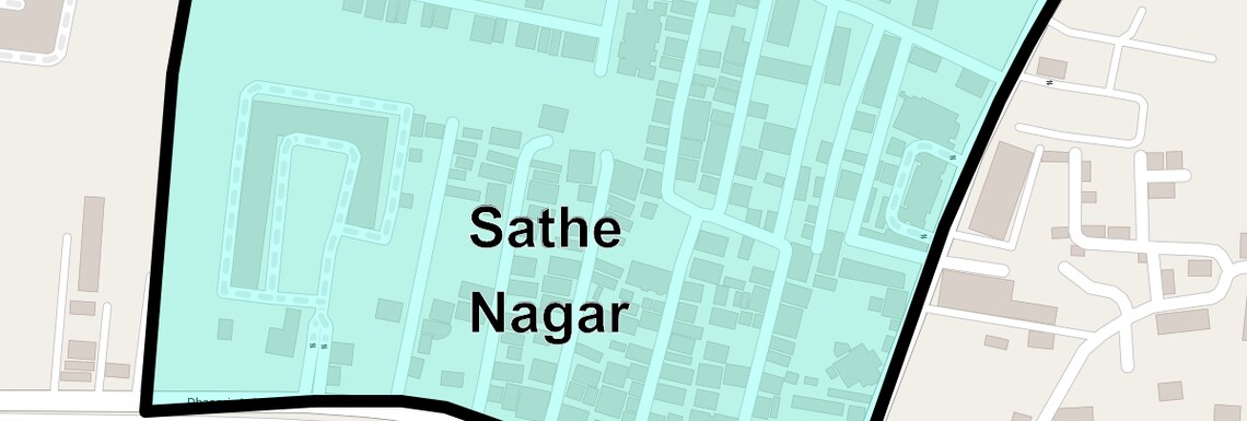 Location Map of Sathe Nagar, Pune