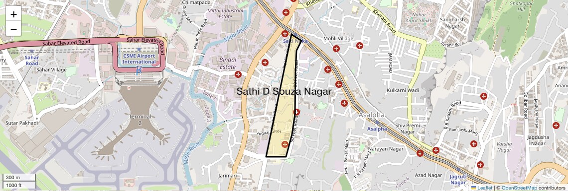 Location Map of Sathi D Souza Nagar, Mumbai