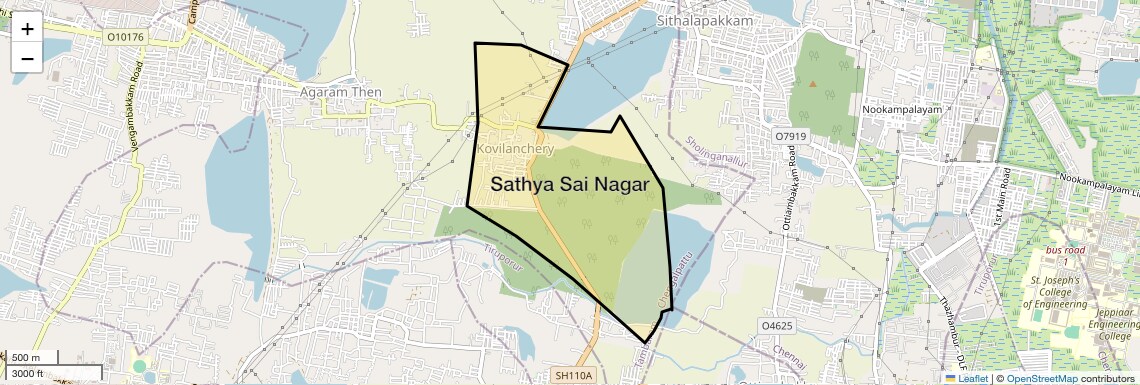 Location Map of Sathya Sai Nagar, Chennai