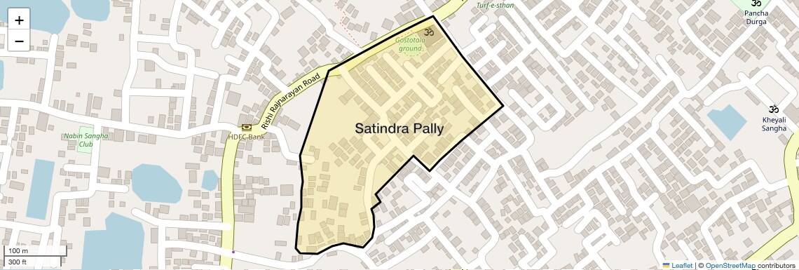 Location Map of Satindra Pally, Kolkata