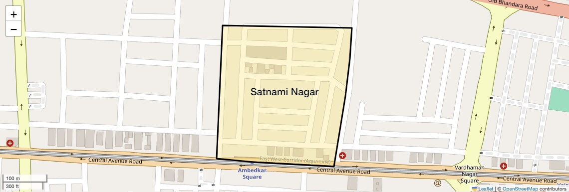 Location Map of Satnami Nagar, Nagpur