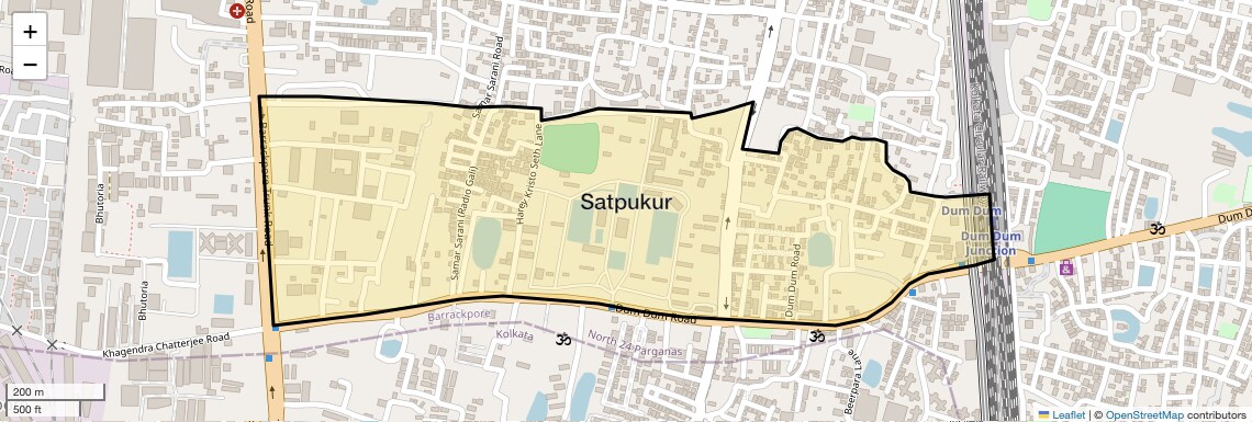 Location Map of Satpukur, Kolkata