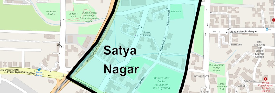 Location Map of Satya Nagar, Mumbai