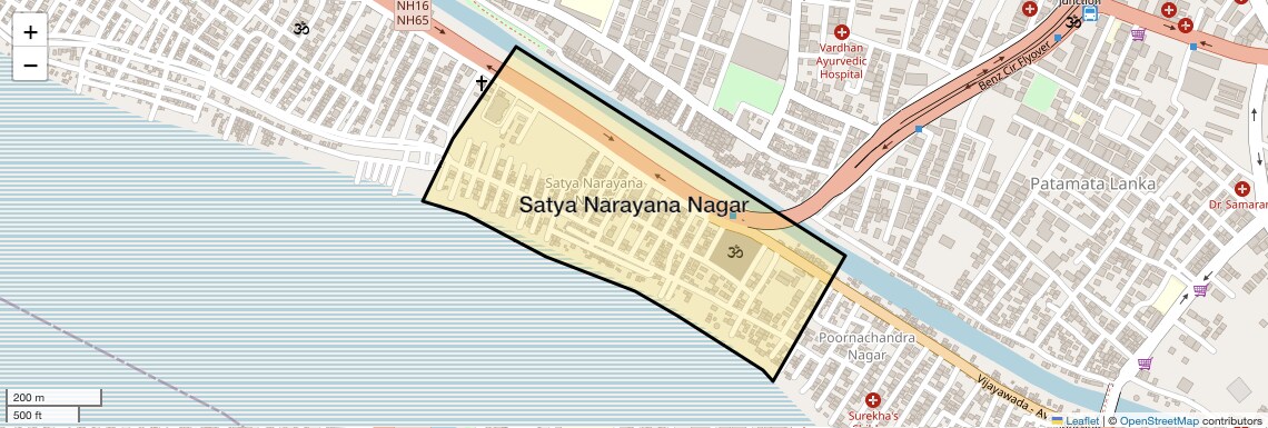 Location Map of Satya Narayana Nagar, Vijayawada