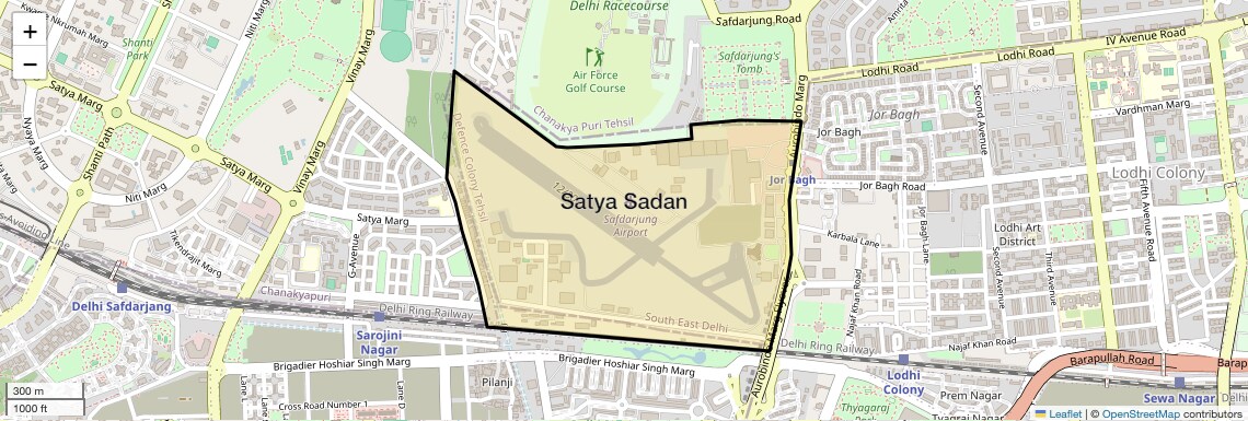 Location Map of Satya Sadan, Delhi
