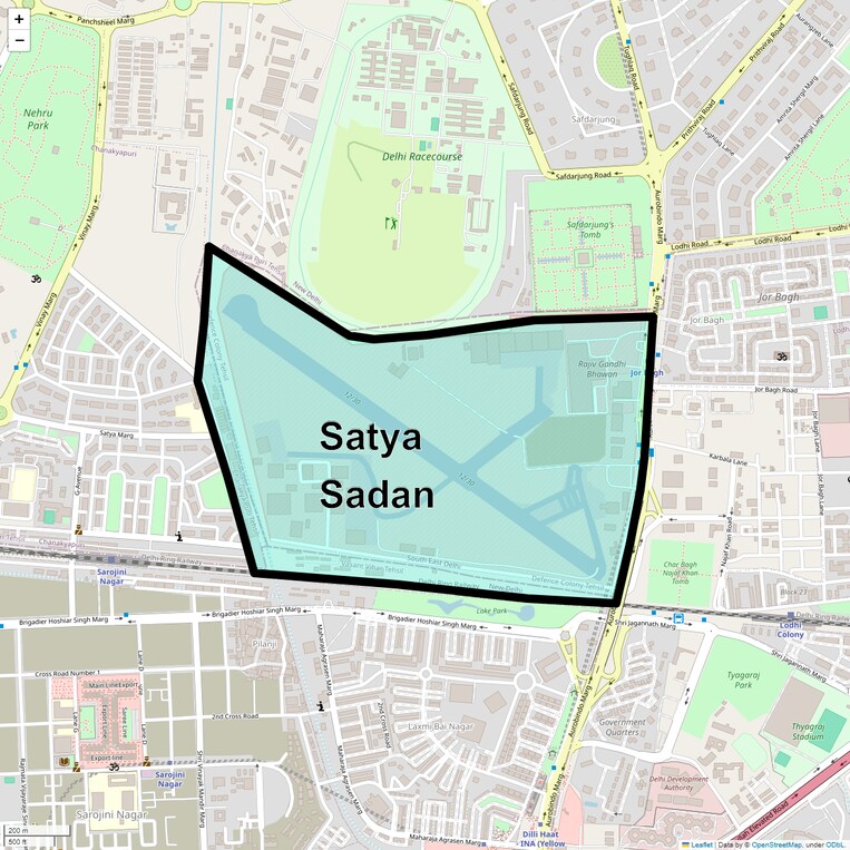 Location Map of Satya Sadan