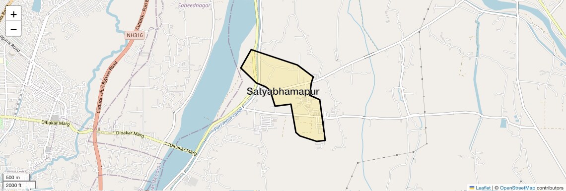 Location Map of Satyabhamapur, Bhubaneswar