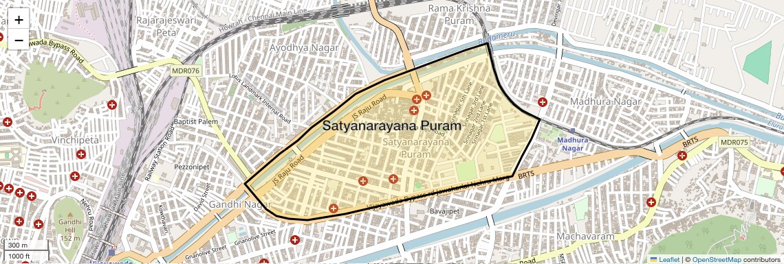 Location Map of Satyanarayana Puram, Vijayawada
