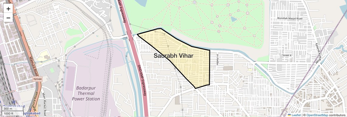 Location Map of Saurabh Vihar, Delhi