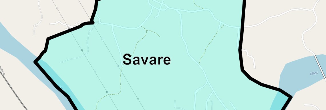 Location Map of Savare, Thane