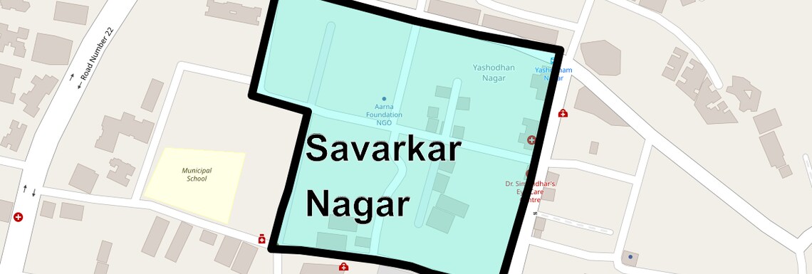 Location Map of Savarkar Nagar, Thane