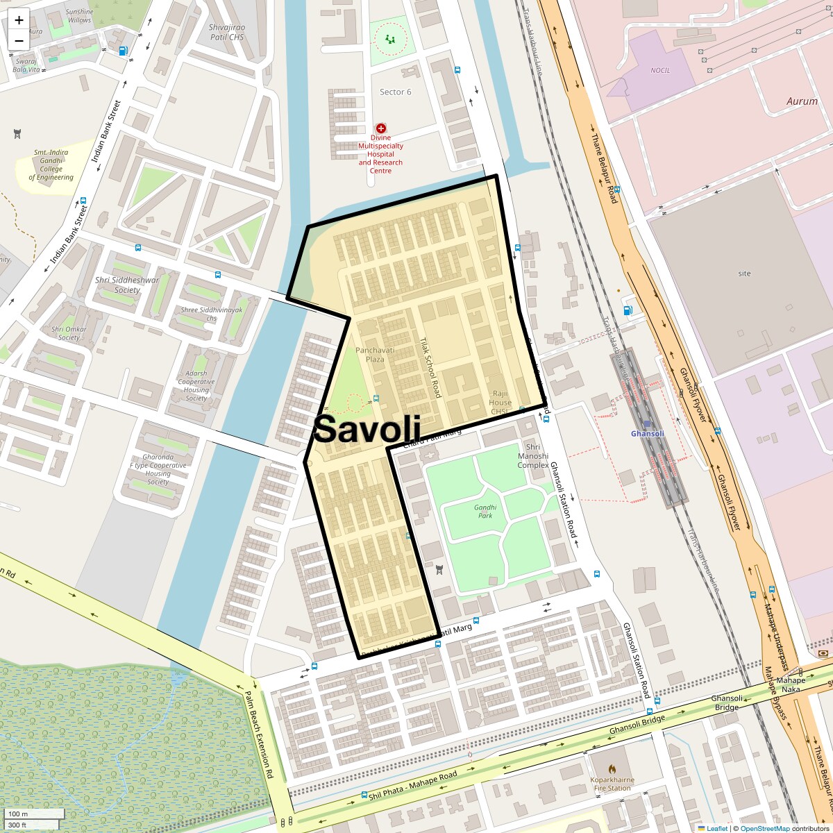 Location Map of Savoli, Navi Mumbai