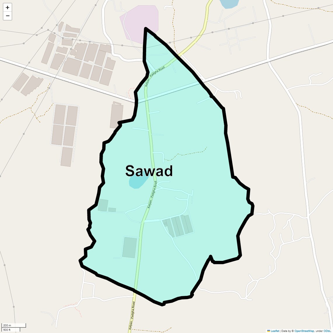 Location Map of Sawad, Thane