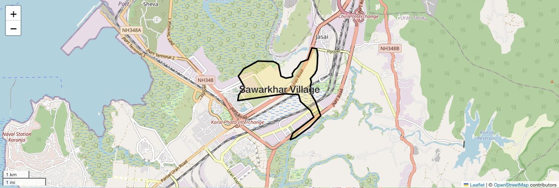 Location Map of Sawarkhar Village, Navi Mumbai