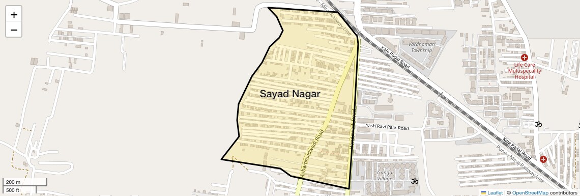 Location Map of Sayad Nagar, Pune