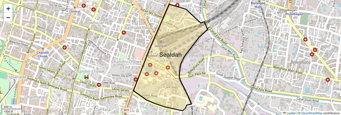 Location Map of Sealdah, Kolkata