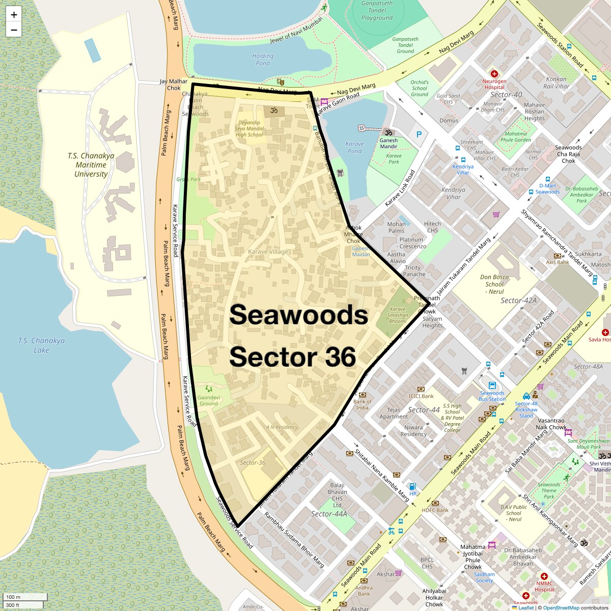 Location Map of Seawoods Sector 36, Navi Mumbai