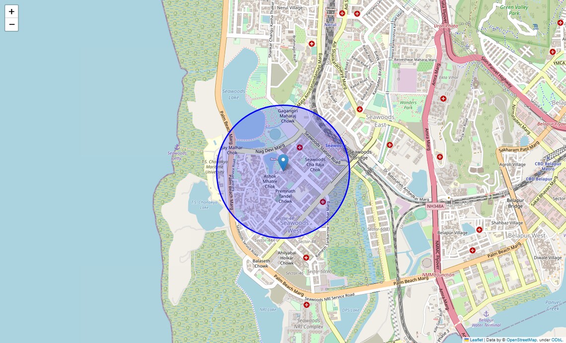 Location Map of Seawoods Sector 38, Navi Mumbai