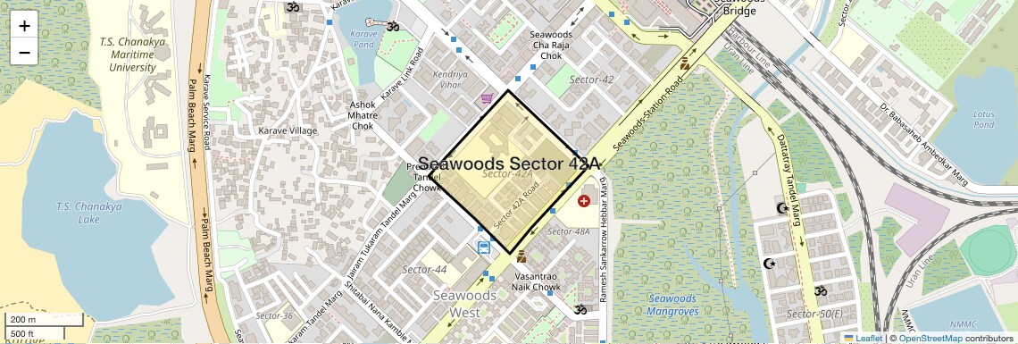 Location Map of Seawoods Sector 42A, Navi Mumbai
