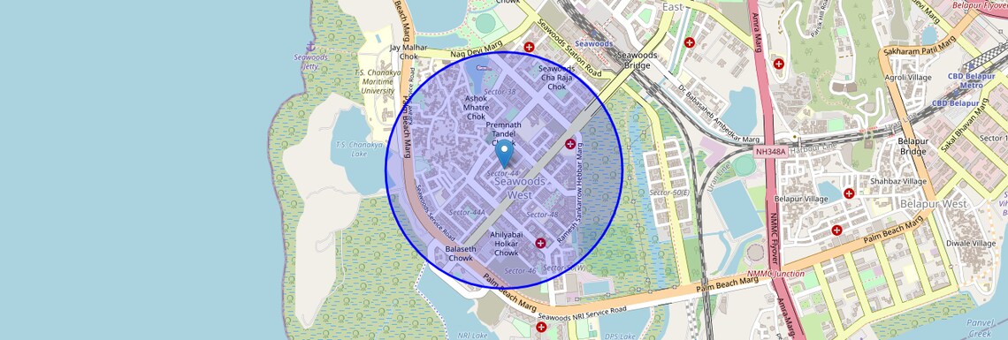 Location Map of Seawoods Sector 44, Navi Mumbai