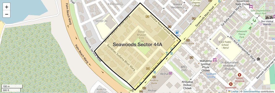 Location Map of Seawoods Sector 44A, Navi Mumbai