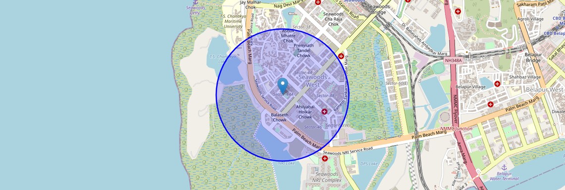 Location Map of Seawoods Sector 44A, Navi Mumbai
