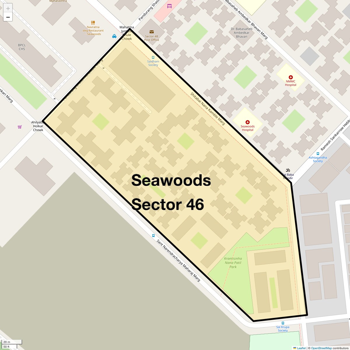 Location Map of Seawoods Sector 46, Navi Mumbai