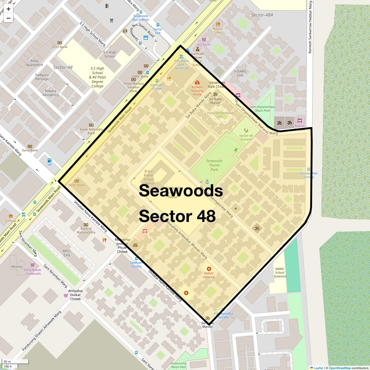 Location Map of Seawoods Sector 48, Navi Mumbai