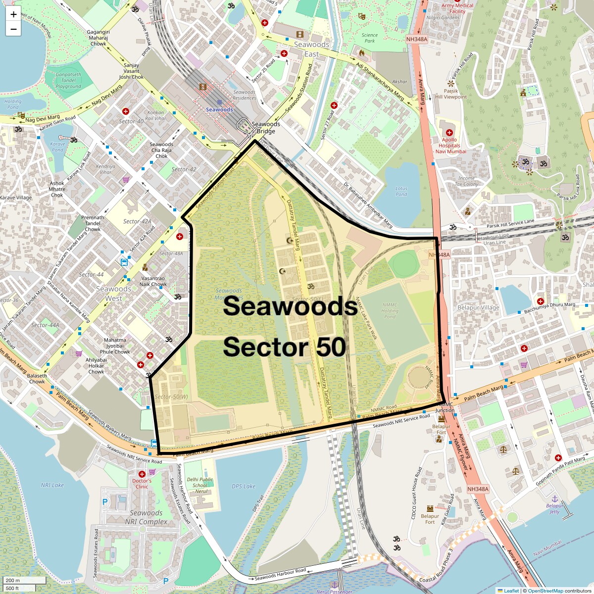 Location Map of Seawoods Sector 50, Navi Mumbai