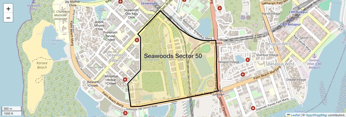 Location Map of Seawoods Sector 50, Navi Mumbai