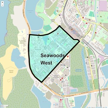 Location Map of Seawoods West, Navi mumbai